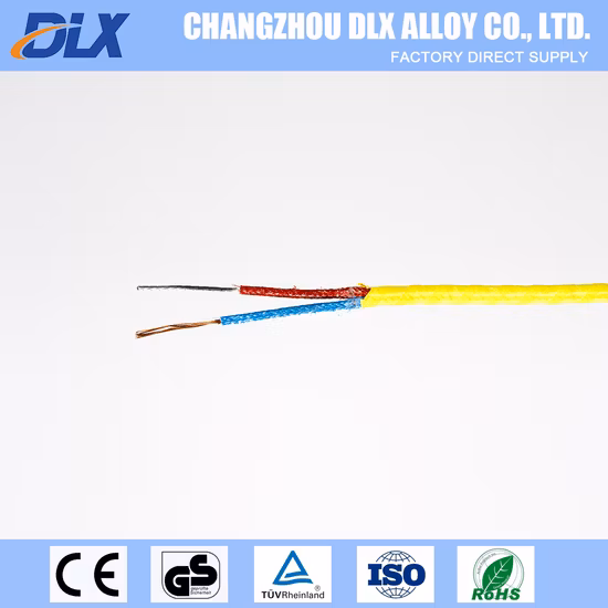 Fio de extensão de termopar com isolamento de silicone/teflon/fibra de vidro/PVC 20 AWG